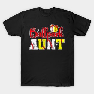 Ballpark Aunt Softball Baseball Aunt T-Shirt